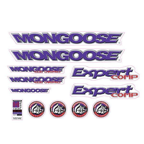Mongoose - 1996 Expert Comp - for black frame Decal set - old school bmx - Bmx Products AU
