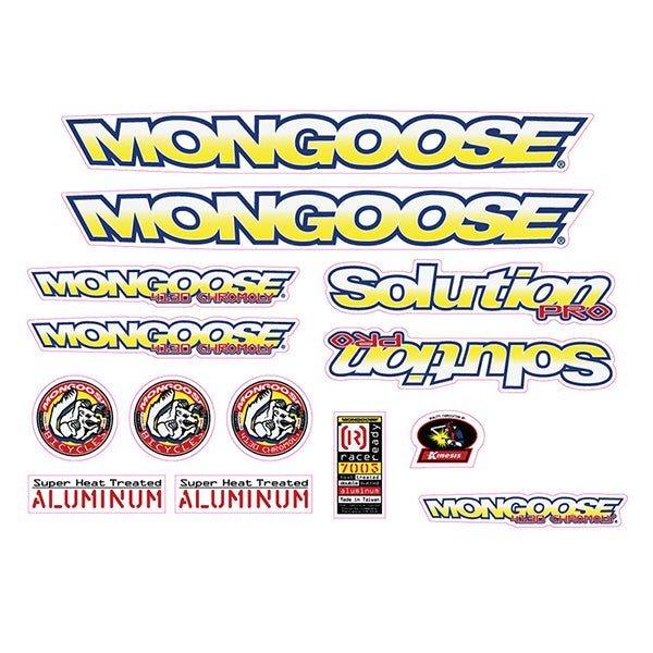 Mongoose - 1996 Solution Pro Decal set - old school bmx - Bmx Products AU