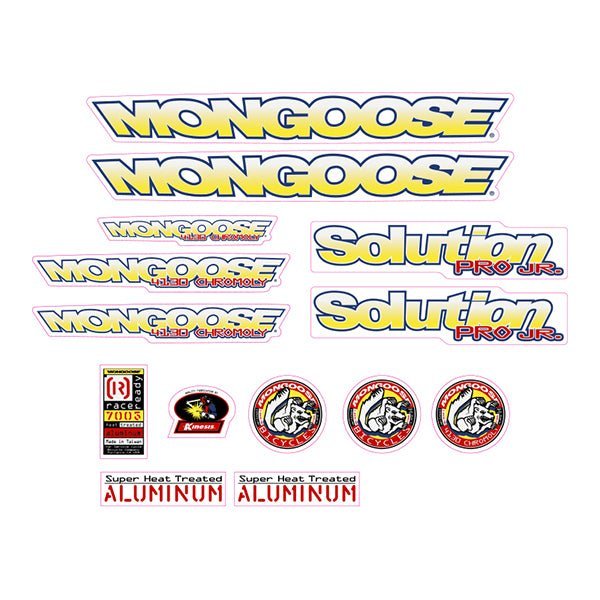 Mongoose - 1996 Solution Pro JR Decal set - old school bmx - Bmx Products AU