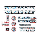 Mongoose - 1996 Supergoose Comp - White Blue decal set - old school bmx - Bmx Products AU