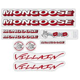 Mongoose - 1996 Villain for black/red frame Decal set - old school bmx - Bmx Products AU
