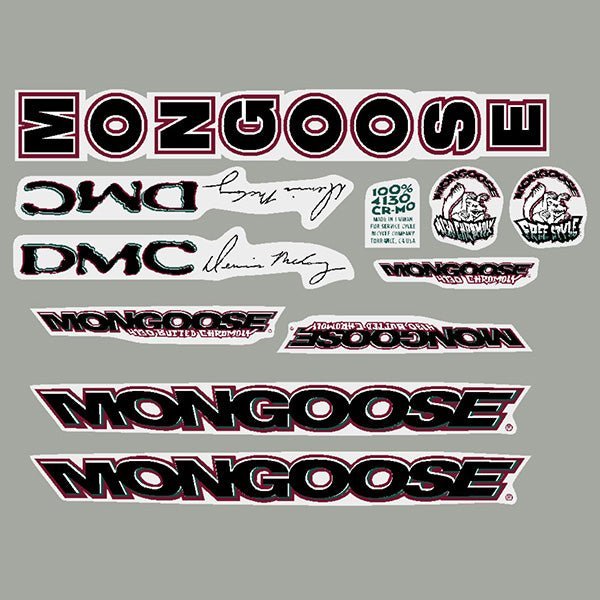 Mongoose - 1998 DMC - Tan fame - Decal set - old school bmx - Bmx Products AU