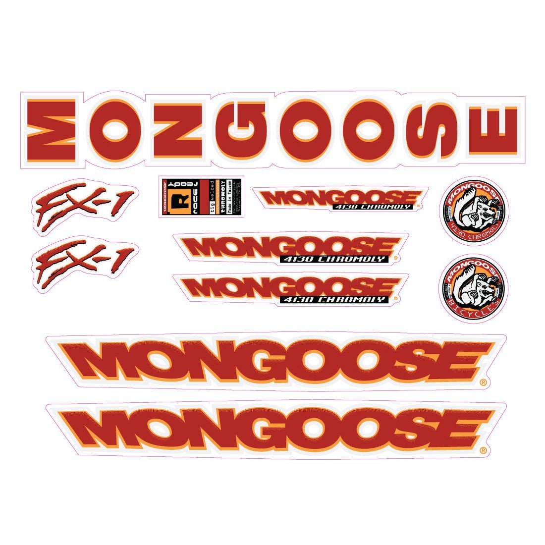 Mongoose - 1998 FX1 - Decal set - old school bmx - Bmx Products AU