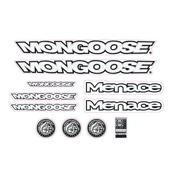 Mongoose - 1998 Menace for blue frame - Decal set - old school bmx - Bmx Products AU