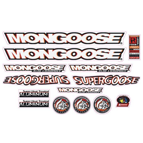 Mongoose - 1998 Supergoose for Orange frame - Decal set - old school bmx - Bmx Products AU