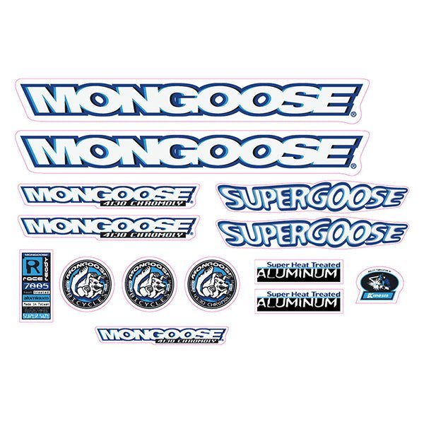 Mongoose - 1998 Supergoose for polished frame - Decal set - old school bmx - Bmx Products AU