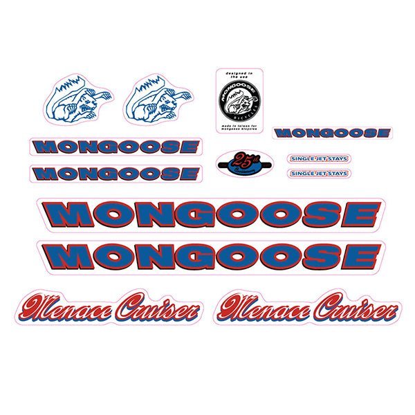 Mongoose - 1999 Menace Cruiser - Decal set - old school bmx - Bmx Products AU
