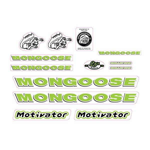 Mongoose - 1999 Motivator for chrome frame - Decal set - old school bmx - Bmx Products AU