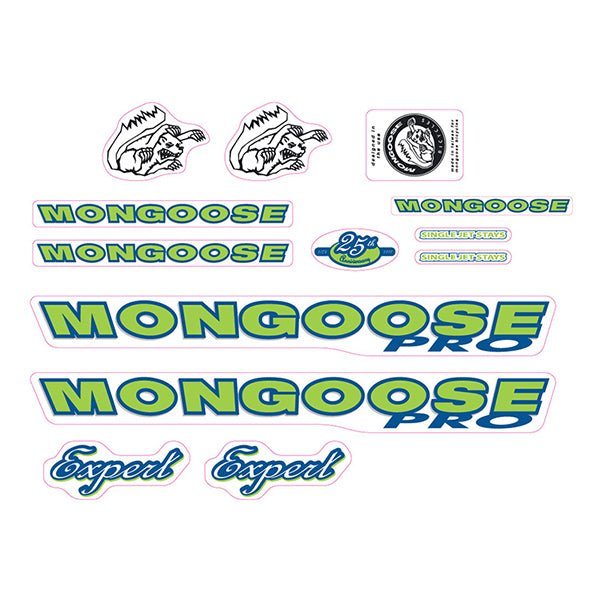 Mongoose - 1999 PRO Expert for chrome frame - Decal set - old school bmx - Bmx Products AU