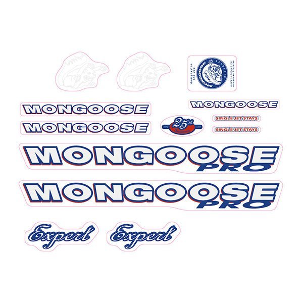 Mongoose - 1999 PRO Expert for yellow frame - Decal set - old school bmx - Bmx Products AU