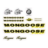 Mongoose - 1999 Rogue Pro Black Yellow - Decal set - old school bmx - Bmx Products AU