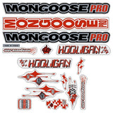 Mongoose - 2001 Hooligan - Silver Red - Decal set - old school bmx - Bmx Products AU