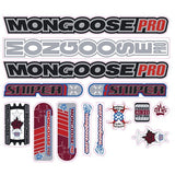 Mongoose - 2001 Sniper Silver Red for black frame - Decal set - old school bmx - Bmx Products AU