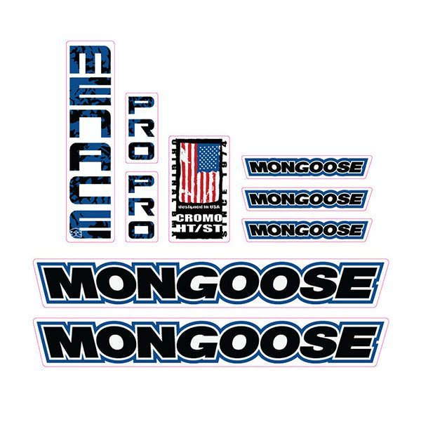 Mongoose - 2005 Menace - BLUE Decal set - old school bmx - Bmx Products AU