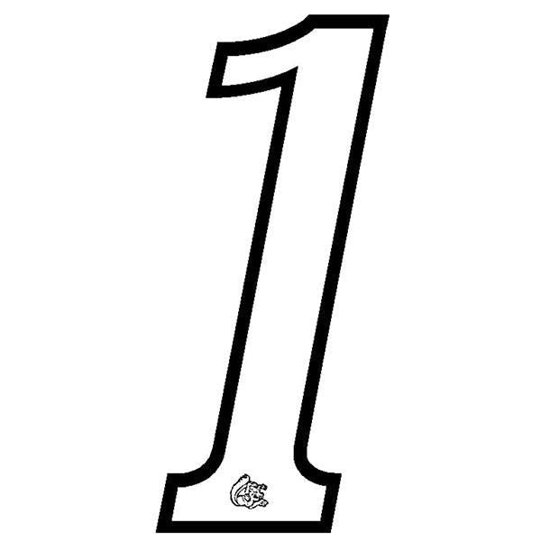 Mongoose plate number 1 decal - Black Outline - Old school bmx - Bmx Products AU