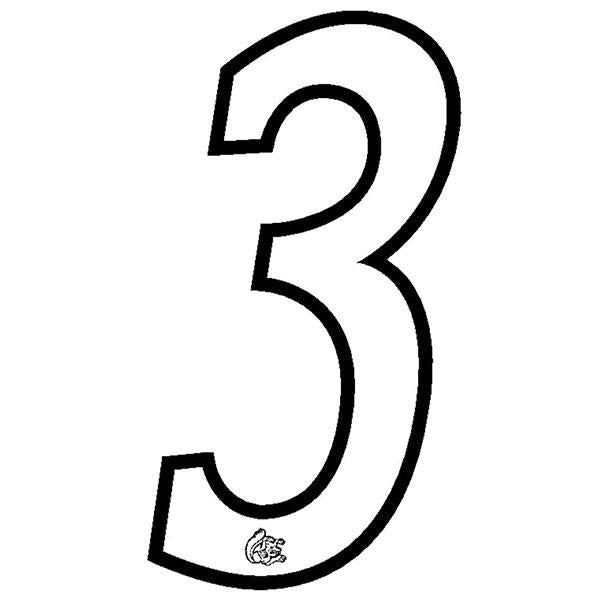 Mongoose plate number 3 decal - Black Outline - Old school bmx - Bmx Products AU
