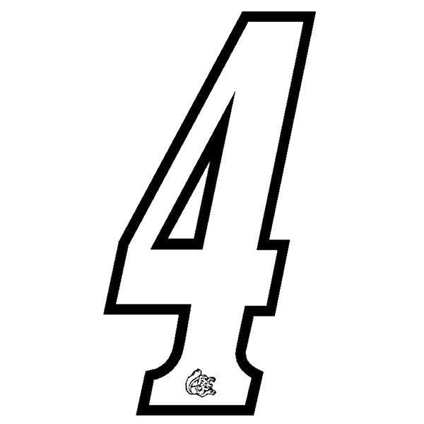 Mongoose plate number 4 decal - Black Outline - Old school bmx - Bmx Products AU