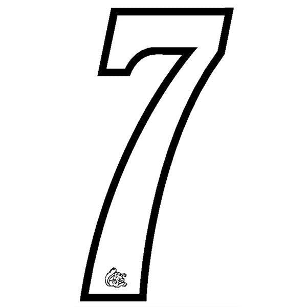Mongoose plate number 7 decal - Black Outline - Old school bmx - Bmx Products AU