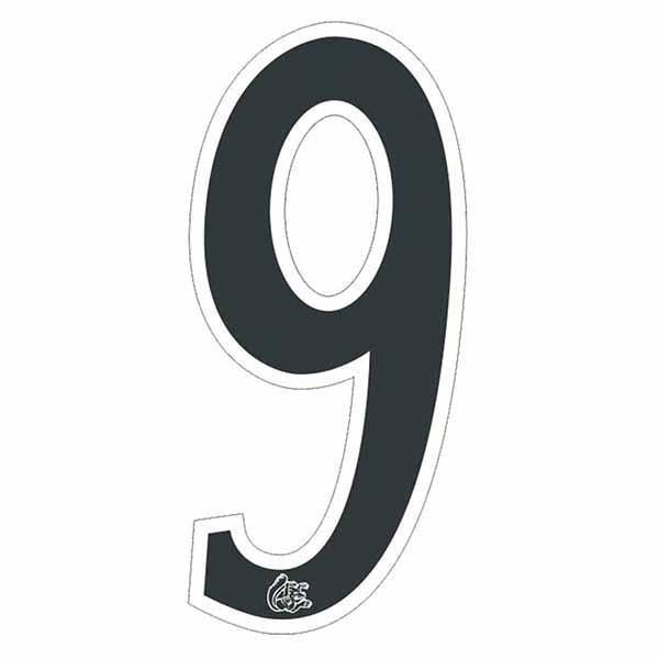 Mongoose plate number 9 decal - White Outline - Old school bmx - Bmx Products AU
