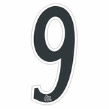Mongoose plate number 9 decal - White Outline - Old school bmx - Bmx Products AU
