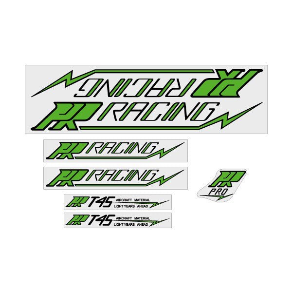 PR Racing Curtis - PR PRO green decal set - old school bmx - Bmx Products AU