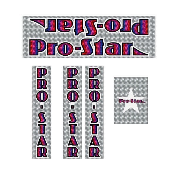 Pro Star by Diamond Back - Red & Blue on PRISM decal set - old school bmx - Bmx Products AU