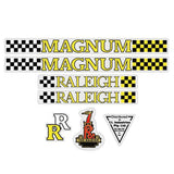 Raleigh - Magnum Yellow Aussie decal set - Old school bmx - Bmx Products AU