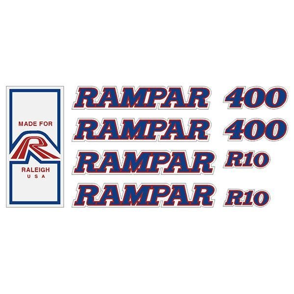 Rampar - 400 R10 blue on white decal set - Old school bmx - Bmx Products AU