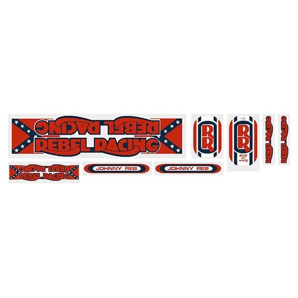 Rebel Racing - gen 2 Johnny Reb on clear decal set - old school bmx - Bmx Products AU