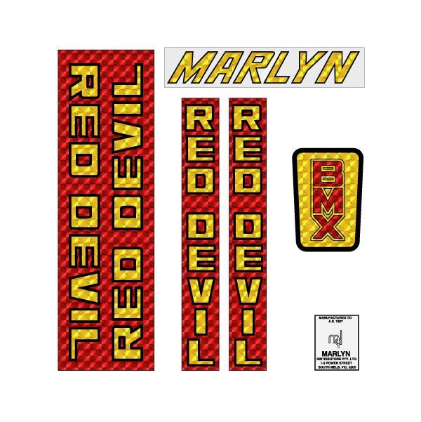 Red Devil by Marlyn Distributors - Gen 2 Prism decal set - old school bmx - Bmx Products AU