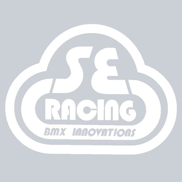 SE Racing - 80'S Head tube decal - Gen 2 WHITE on clear - Old school bmx - Bmx Products AU