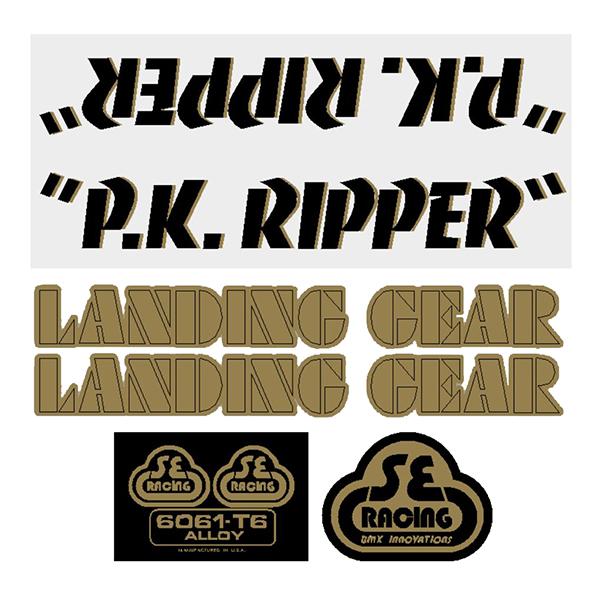 SE Racing - 80'S PK Ripper decal set in black with gold shadow - Old school bmx - Bmx Products AU