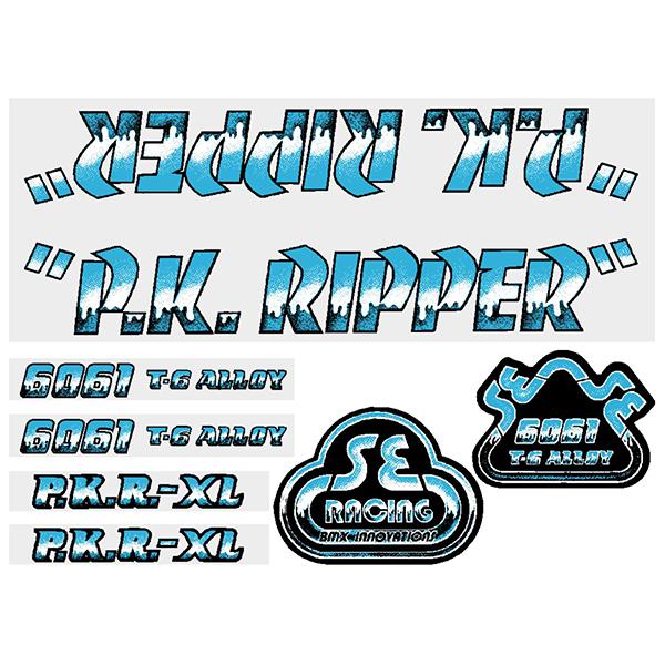 SE Racing - 80'S PK Ripper DRIPPY FONT decal set in BLUE - Old school bmx - Bmx Products AU