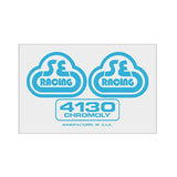 SE Racing - 80'S Seat tube decal - 4130 BLUE on clear - Old school bmx - Bmx Products AU