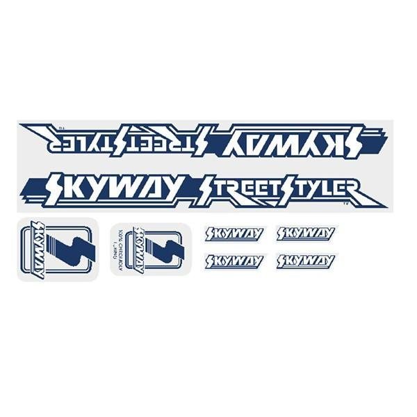 Skyway 1986 - 87 - Street Styler Navy decal set - old school bmx - Bmx Products AU