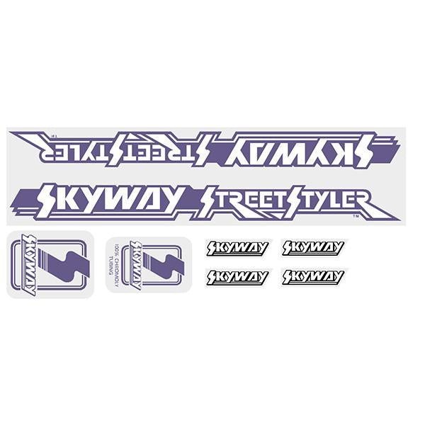Skyway 1986 - 87 - Street Styler Purple decal set - old school bmx - Bmx Products AU