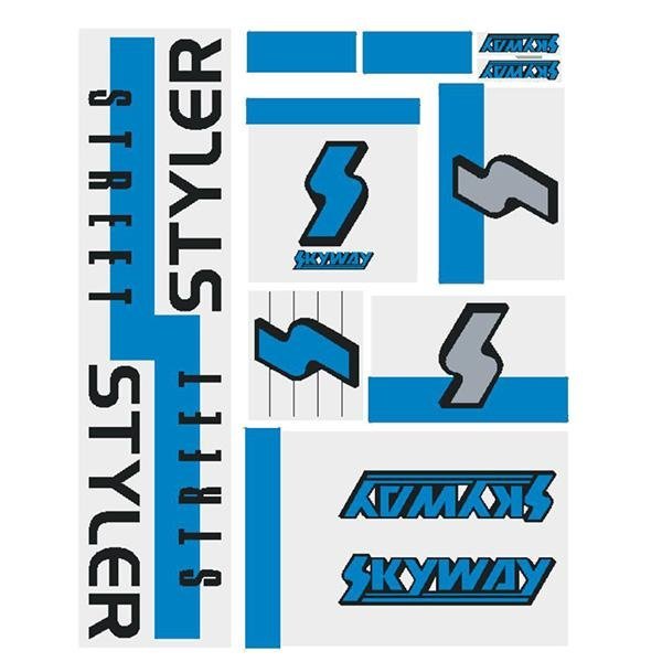 Skyway 1988 - Street Styler BLUE decal set - old school bmx - Bmx Products AU