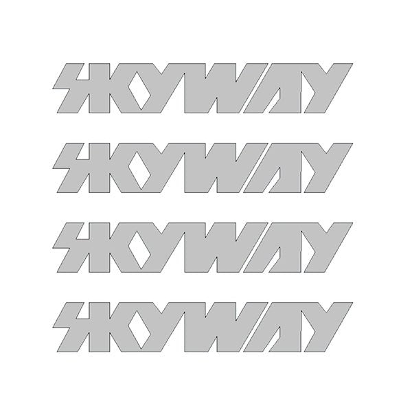 Skyway - Retro Tuff wheels - SILVER die cut decals - old school bmx - Bmx Products AU