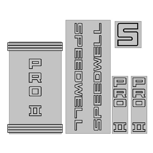 Speedwell PRO II Black on Chrome decal set - old school bmx - Bmx Products AU