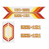Sportsworld MX - 121 - ORANGE "fish gill" decal set - Old school bmx - Bmx Products AU