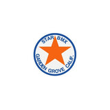 Star Products - ROUND BMX blue orange on clear decal - old school bmx - Bmx Products AU