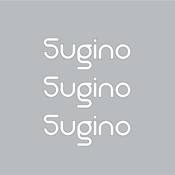 Sugino - Chain ring "flight style" WHITE - die cut decals - Old school bmx - Bmx Products AU