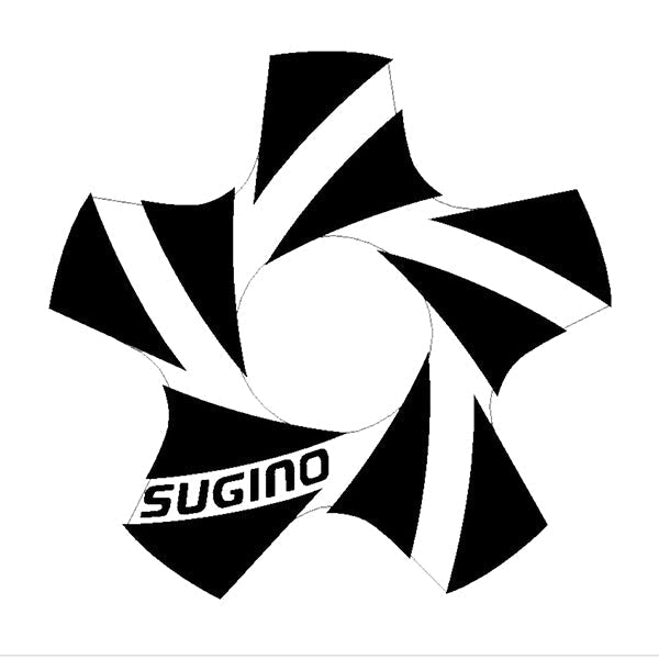 Sugino - Chain ring Spider decal - Black on clear - Old school bmx - Bmx Products AU