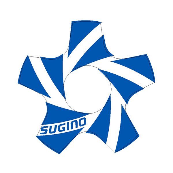 Sugino - Chain ring Spider decal - blue on clear - Old school bmx - Bmx Products AU