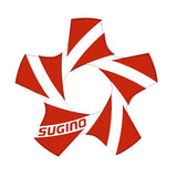 Sugino - Chain ring Spider decal - Red on clear - Old school bmx - Bmx Products AU