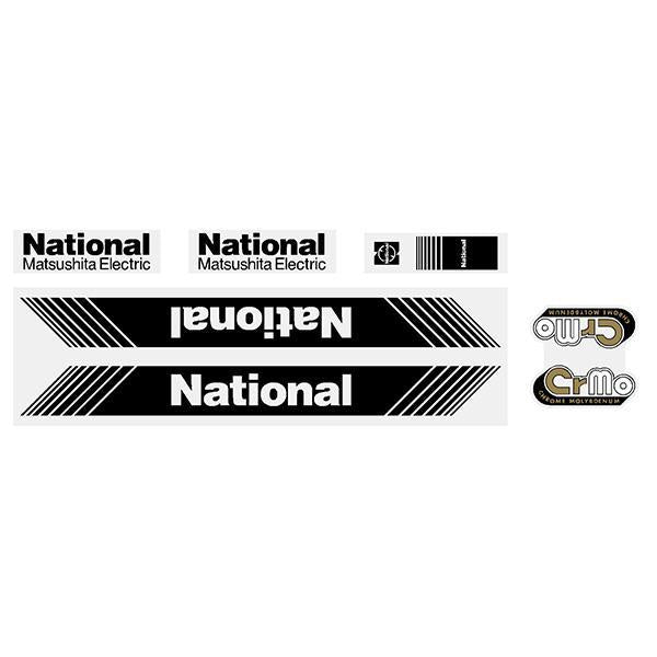 Tange - National - Matsushita - Black decal set - Old school bmx - Bmx Products AU