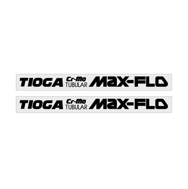 Tioga - MAX - FLO crank decal set on clear - Old school bmx - Bmx Products AU