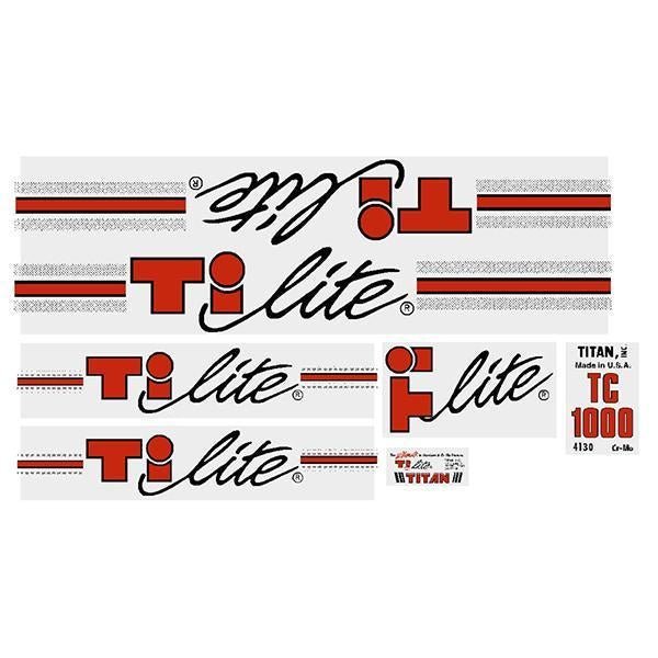 Titan - TI - LITE TC1000 decal set - Black - Old school bmx - Bmx Products AU