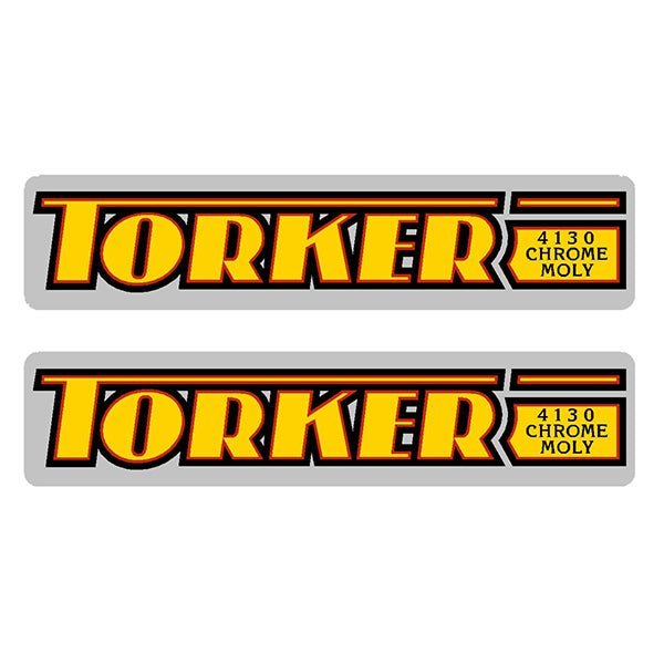 Torker - 4130 yellow and red - fork decals - Old School bmx - Bmx Products AU