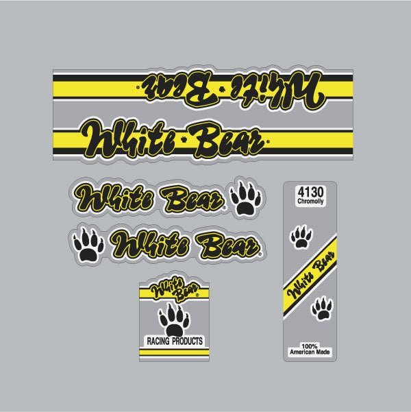 White Bear bmx decal set - old school bmx - Bmx Products AU